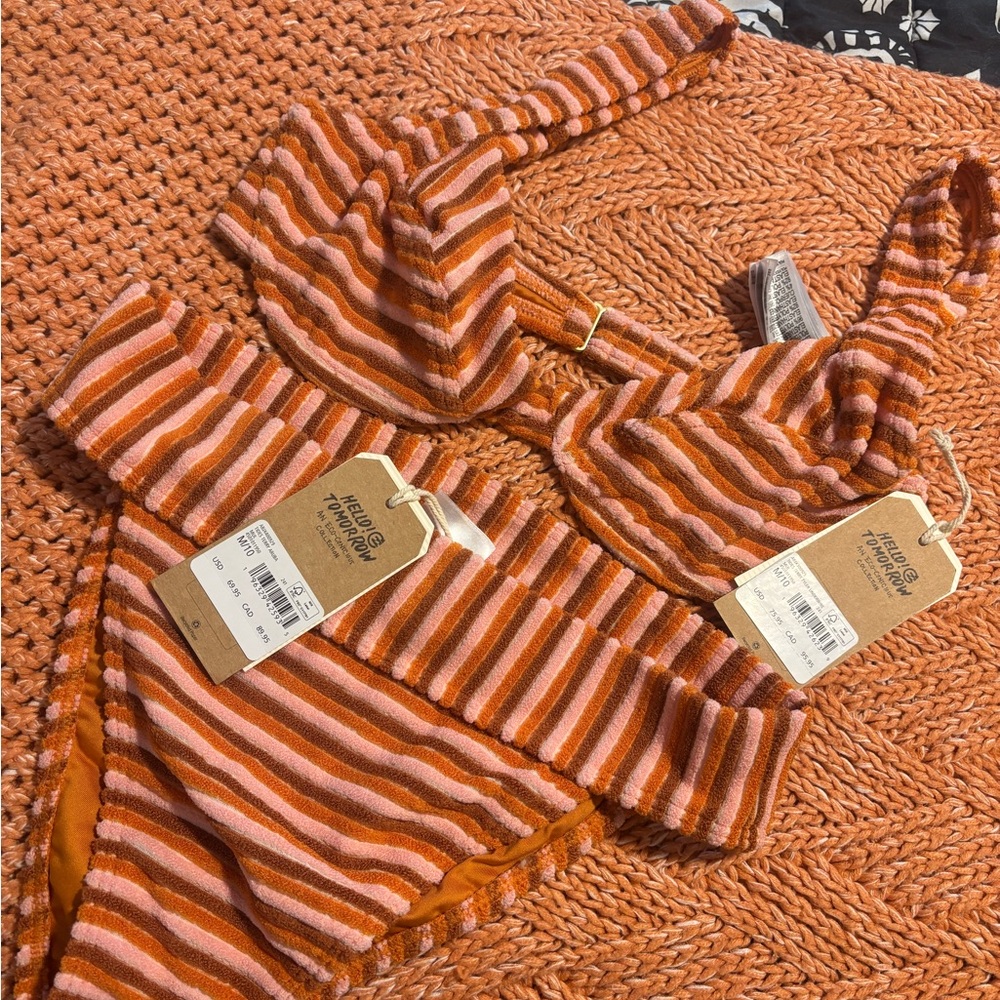 Billabong Orange Striped Bikini